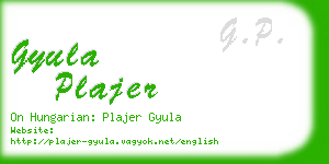 gyula plajer business card